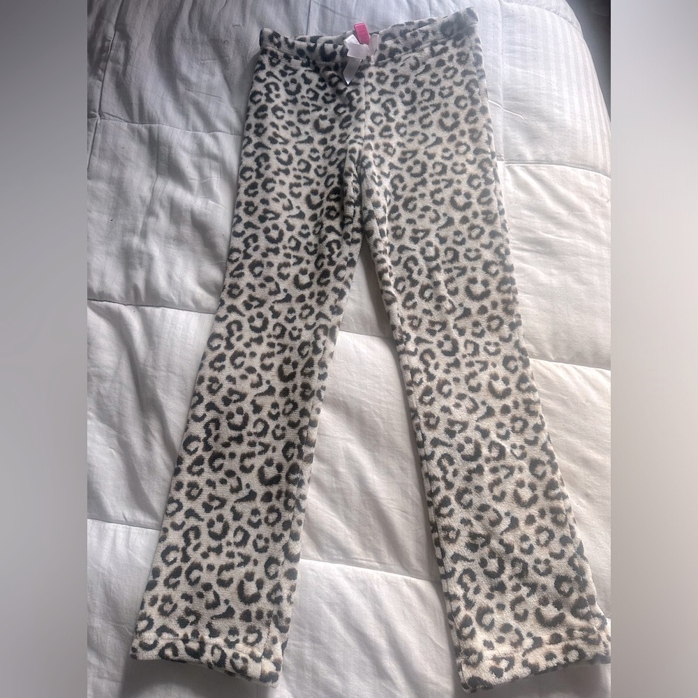 Sporto Sleep Pants Fleece Relax Lounge Pants Animal Print Med Measurements Youth
